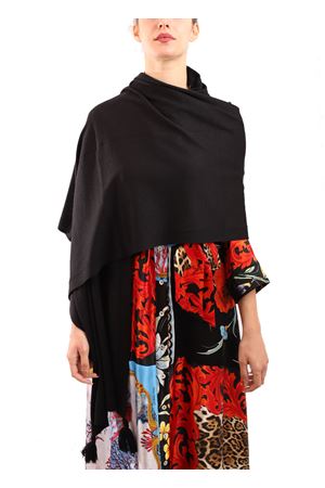 Stola di Capri in lana nera Art Tricot | STOLAPONPONNERA